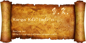 Varga Kálmán névjegykártya
