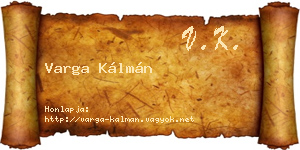 Varga Kálmán névjegykártya